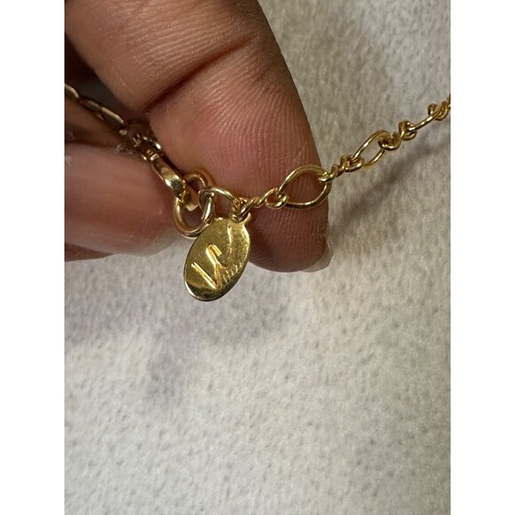 Liz Claiborne Gold Chain Necklace With Amber Tortoise Shell Pendant Toggle Clasp - Picture 5 of 8